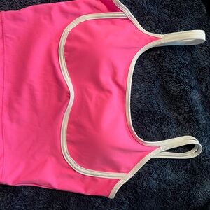 Pink and White Sports Bra